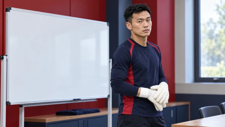 Phí Minh Long chuẩn bị trong phòng họp trước buổi tập