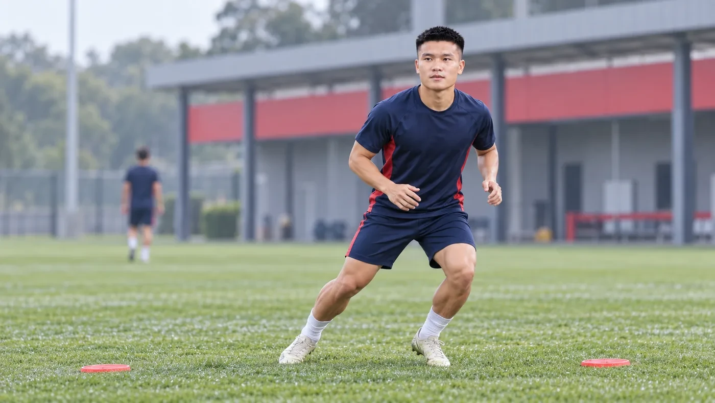 Lê Quốc Nhật Nam thực hiện bài tập di chuyển ngang