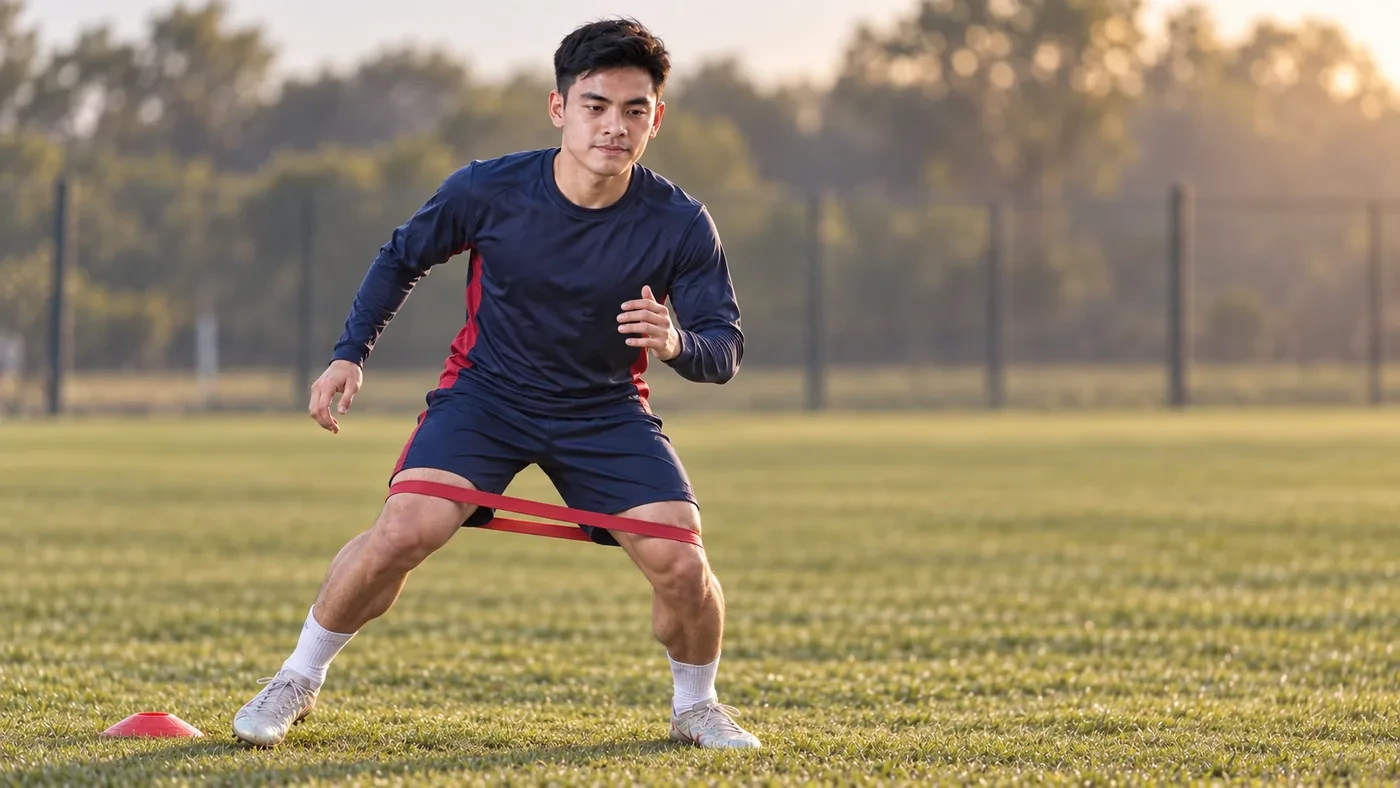 Nguyễn Hữu Nam tập khởi động với dây kháng lực